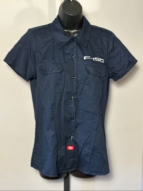 Dickies Small F-150 Built Ford Tough Truck SS Dark Navy Blue Work Shirt